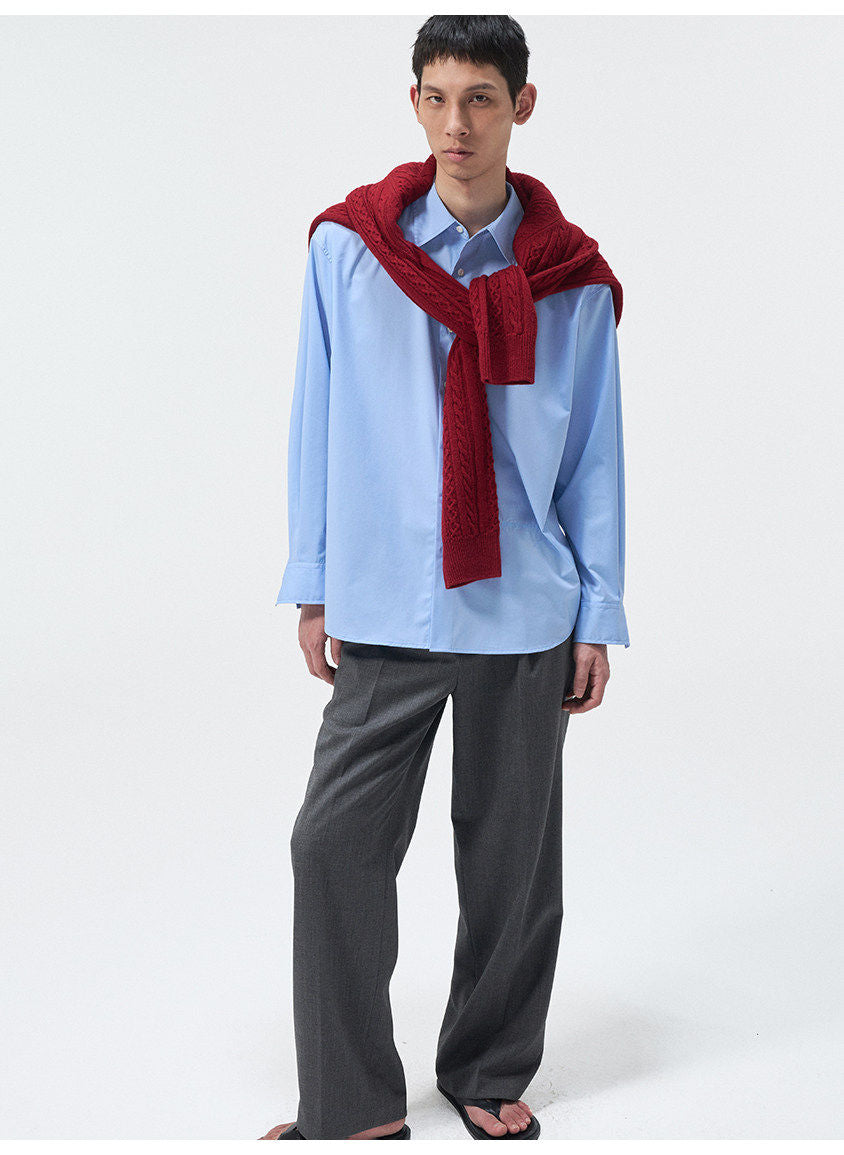 UV-Protective Embroidered Silhouette Casual Shirt