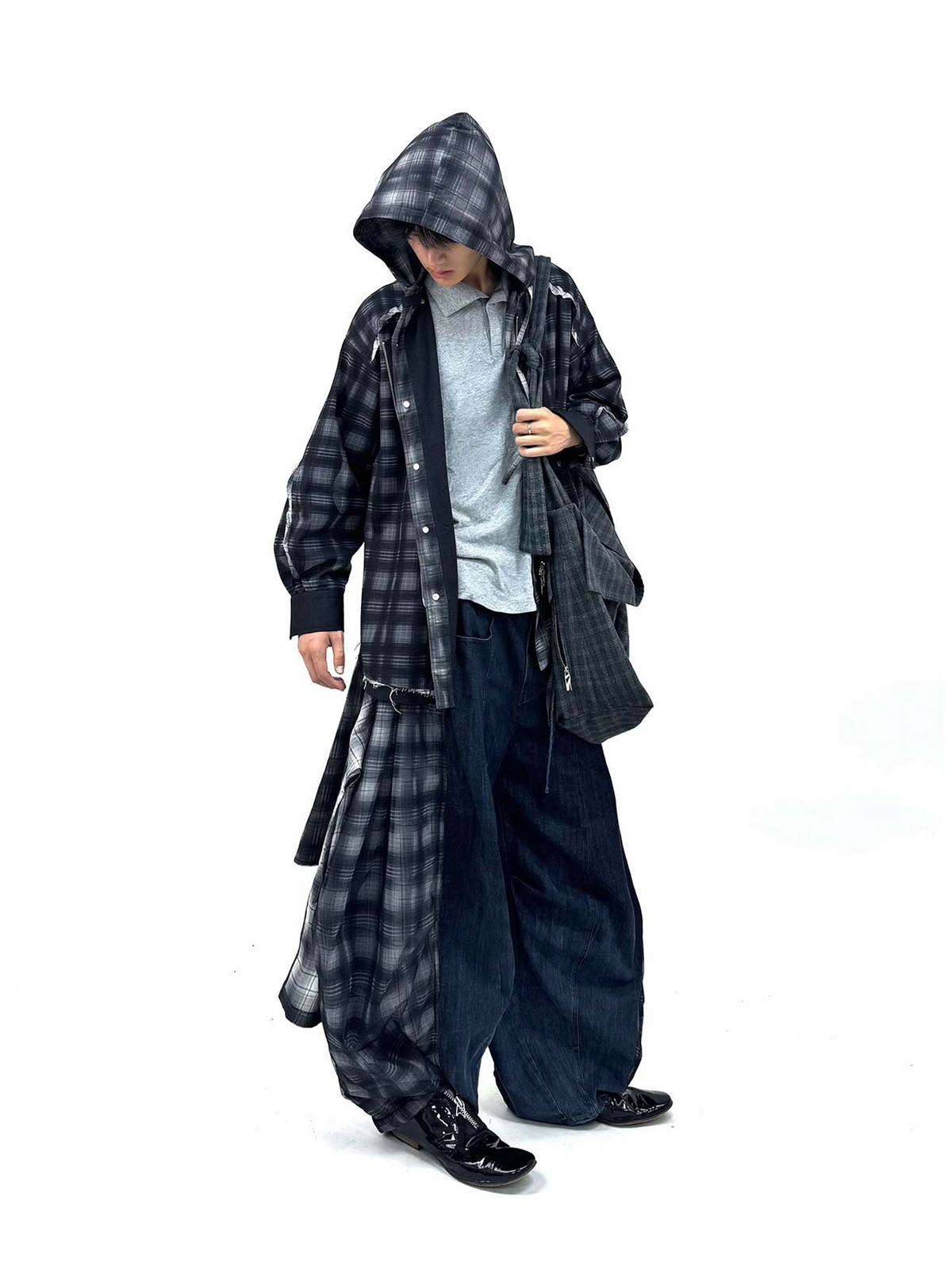 Double-Layer Mesh-Lined Fleece Back Panel Workwear Jeans