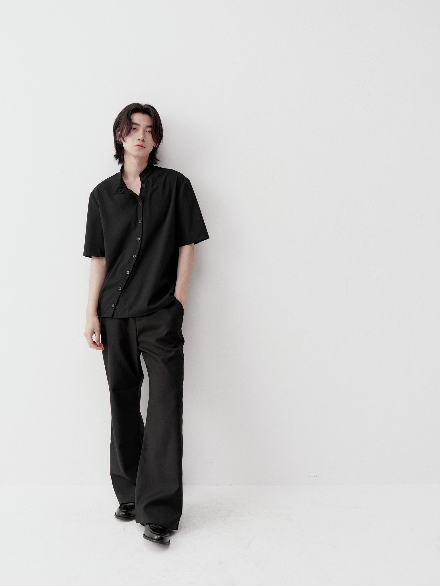Lightweight Shirt with Stand-Up Collar