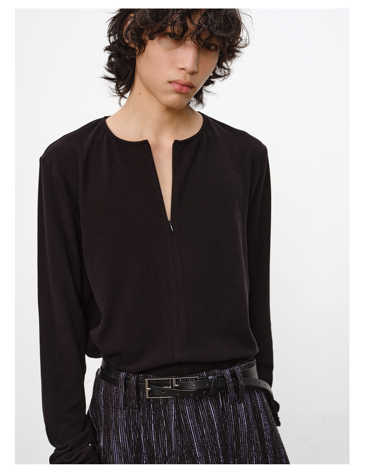 Half-Zip Round Neck Shirt