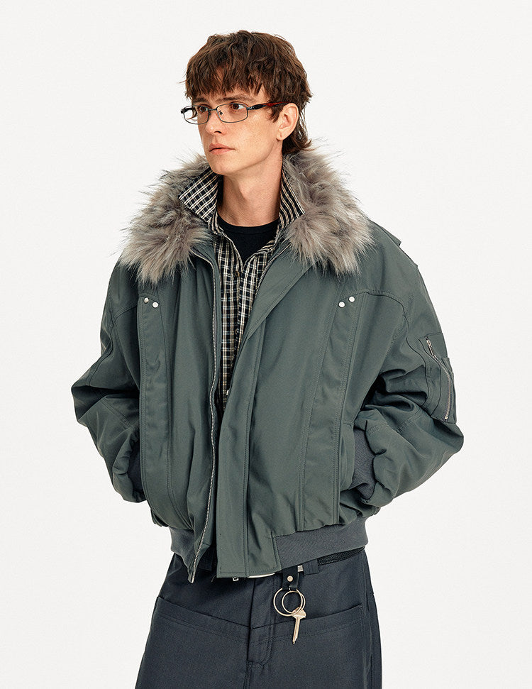 Edgy Patchwork Workwear Jacket