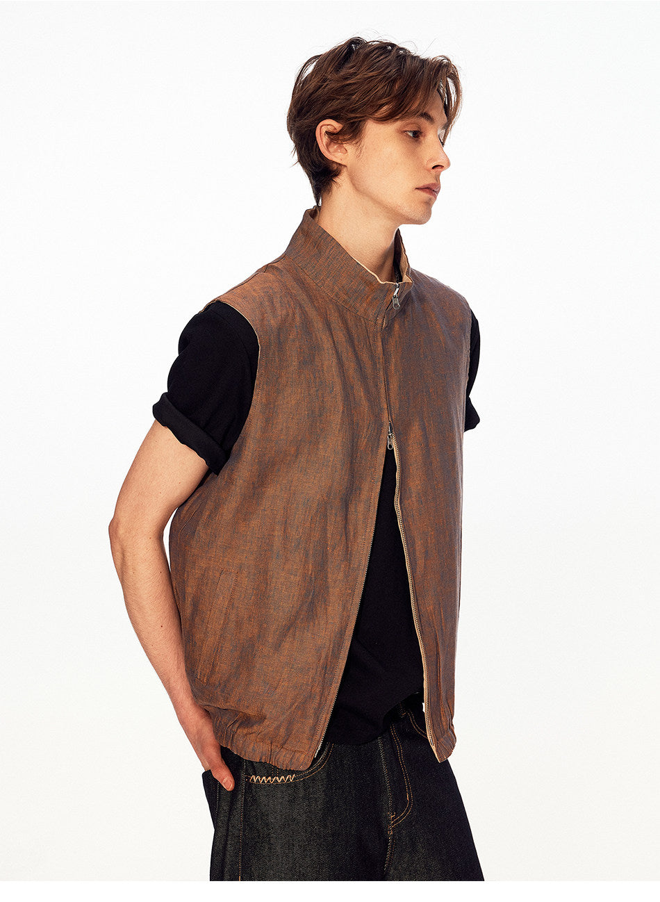 Reversible Stand-Collar Vest