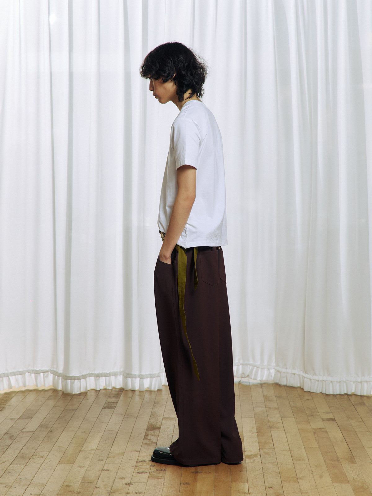 Flower Belt Casual Pants
