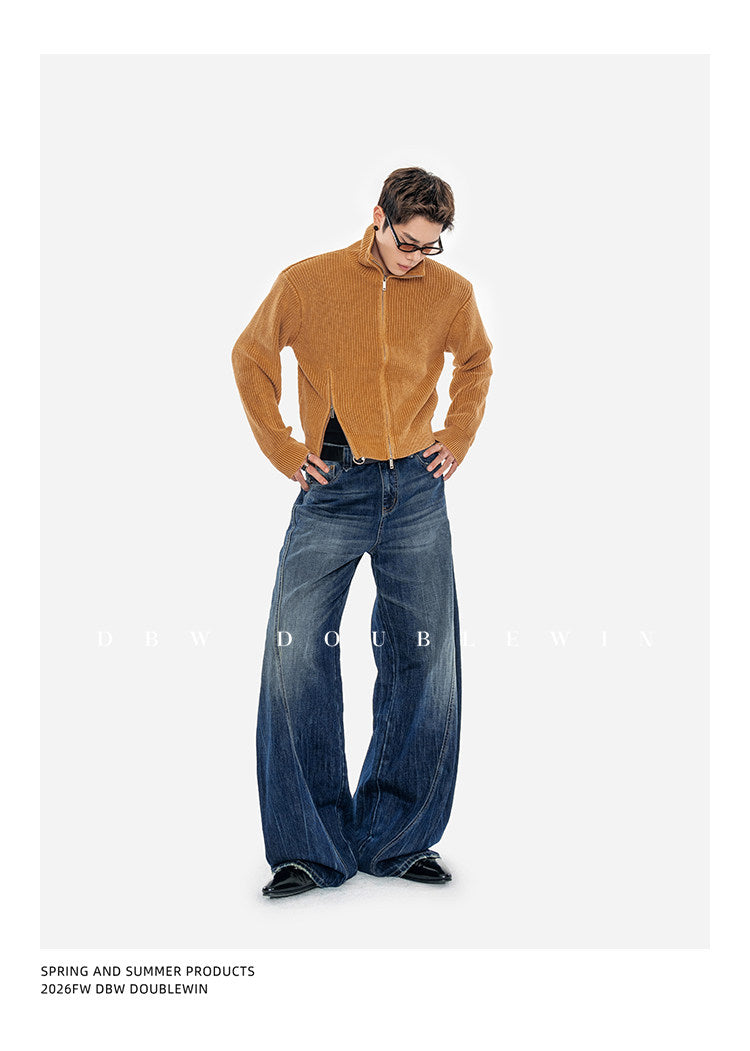 Wide-Leg Denim Pants