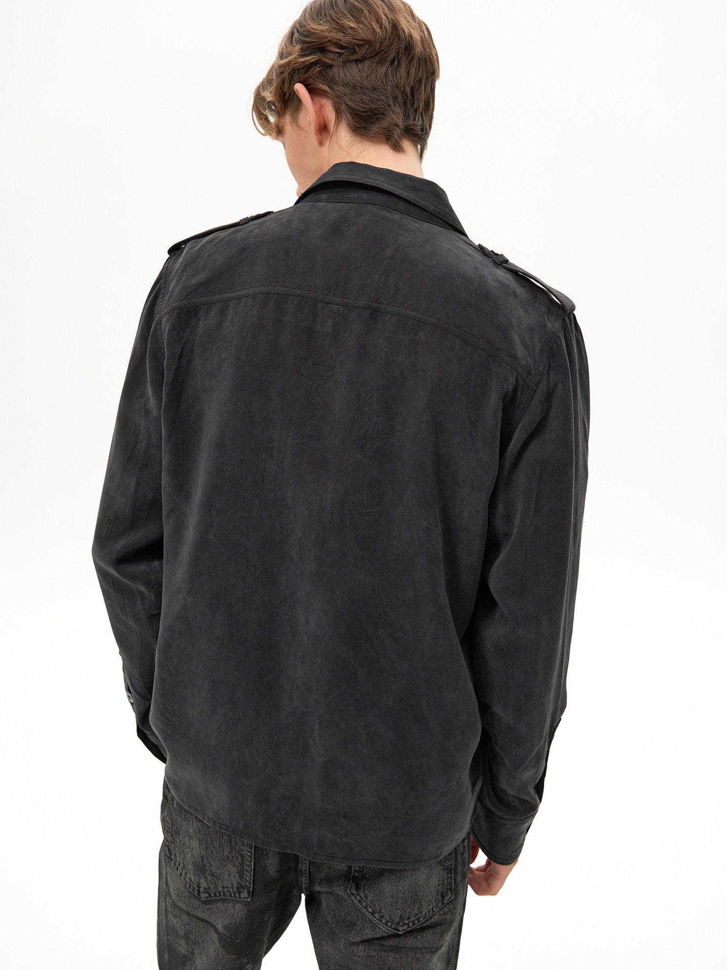 Ribbon Zipper Military Shirt