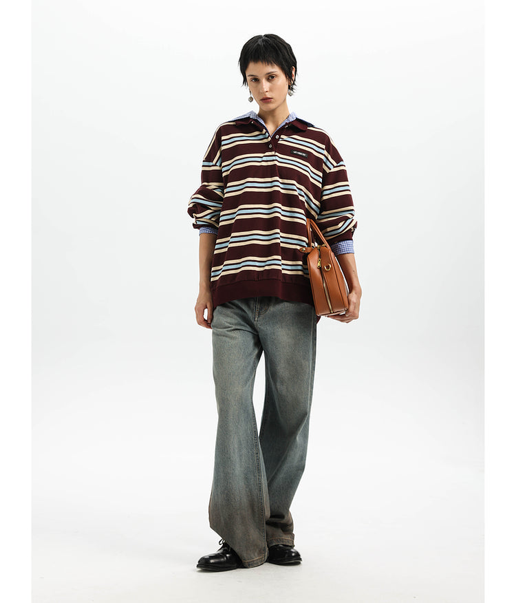 Gradient wash straight jeans