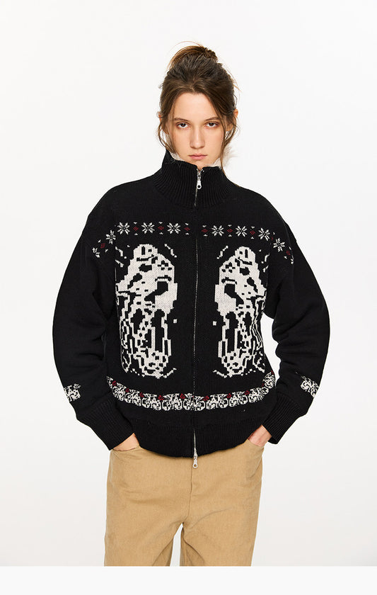 Long-Haired Bulky Knit Jacket