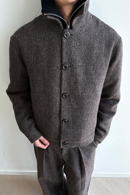 Faux Two-Piece Cotton Jacket