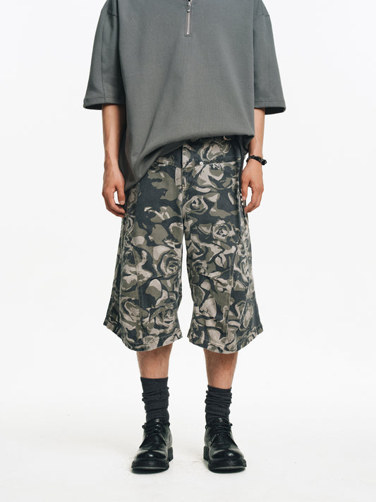 Splicing Cropped Shorts