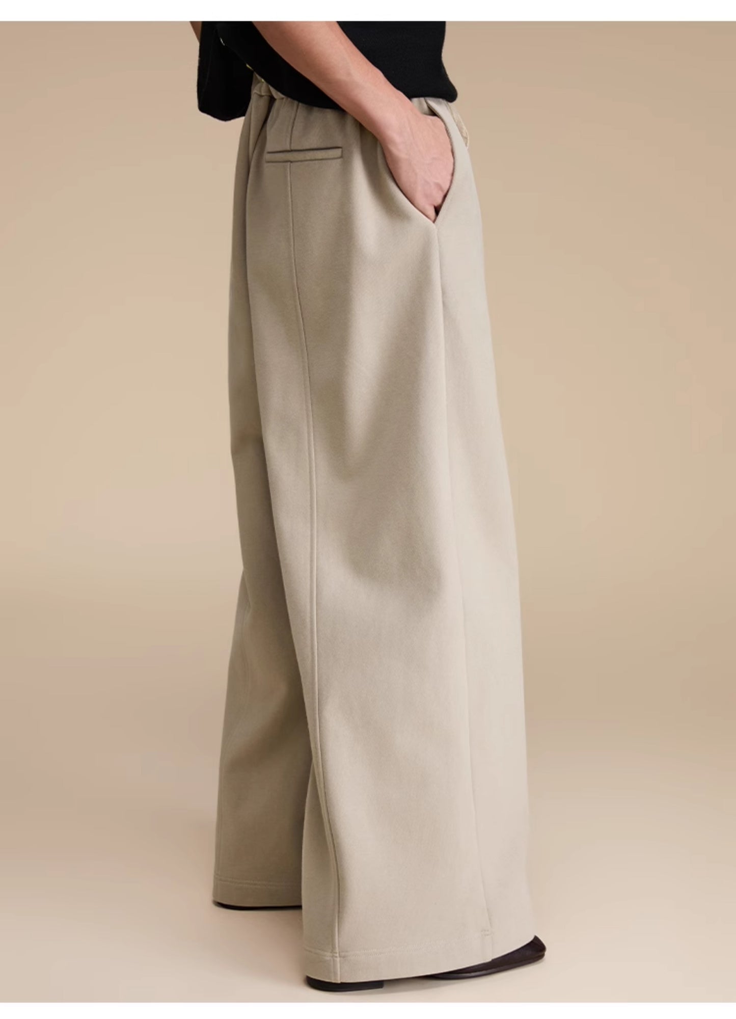 Wide leg casual long sweat pants