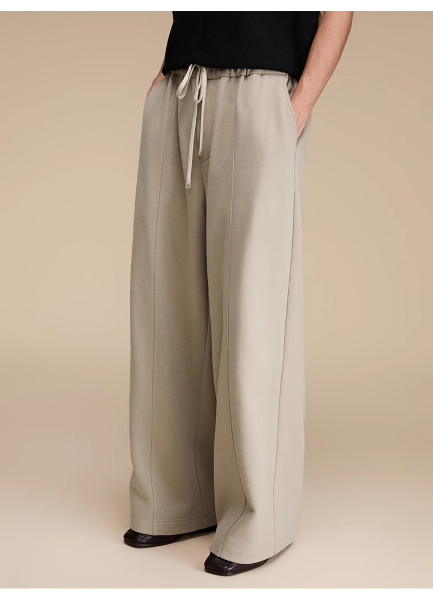 Wide leg casual long sweat pants