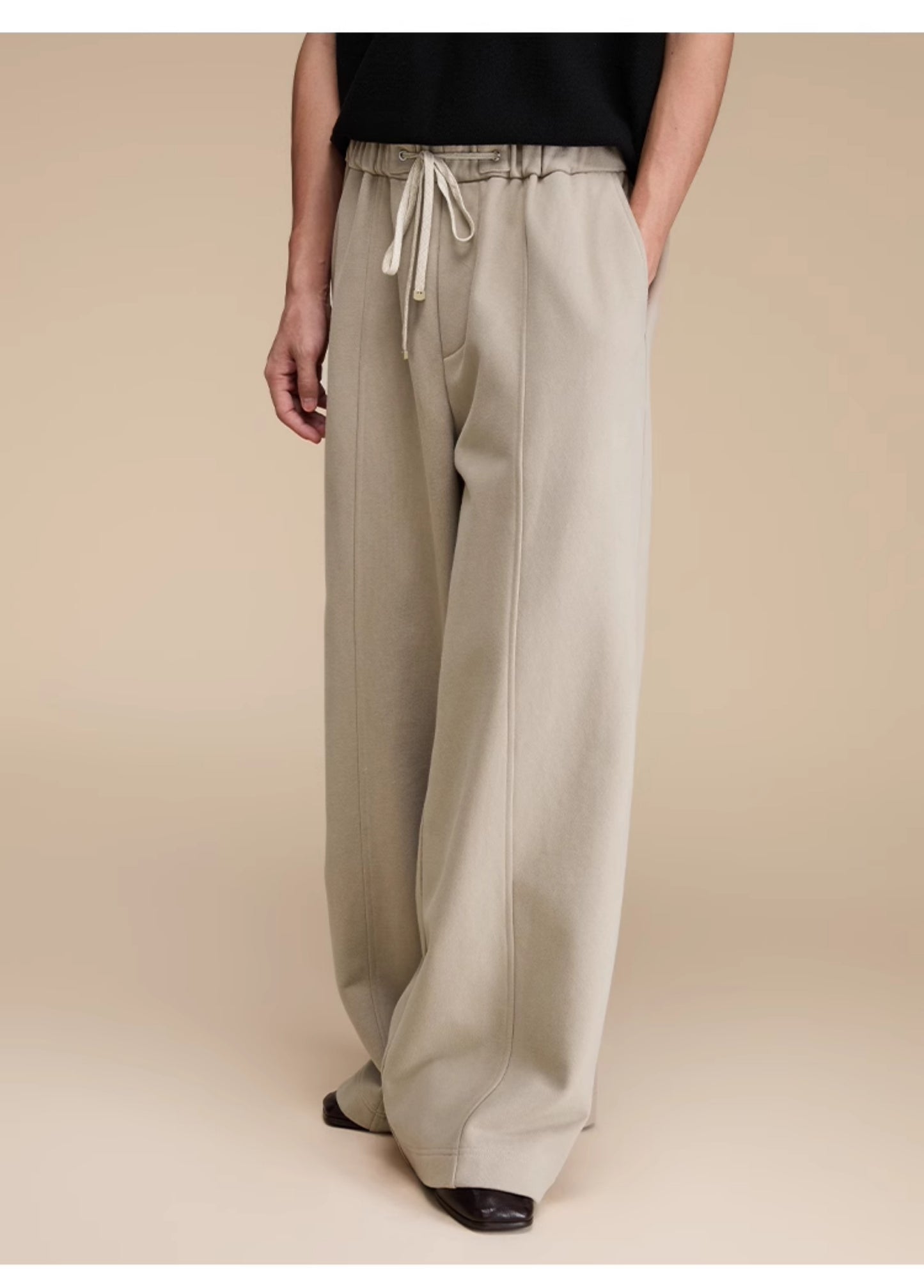 Wide leg casual long sweat pants