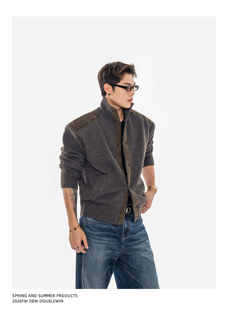 Retro Suede-Wool-Woven Hunting Jacket