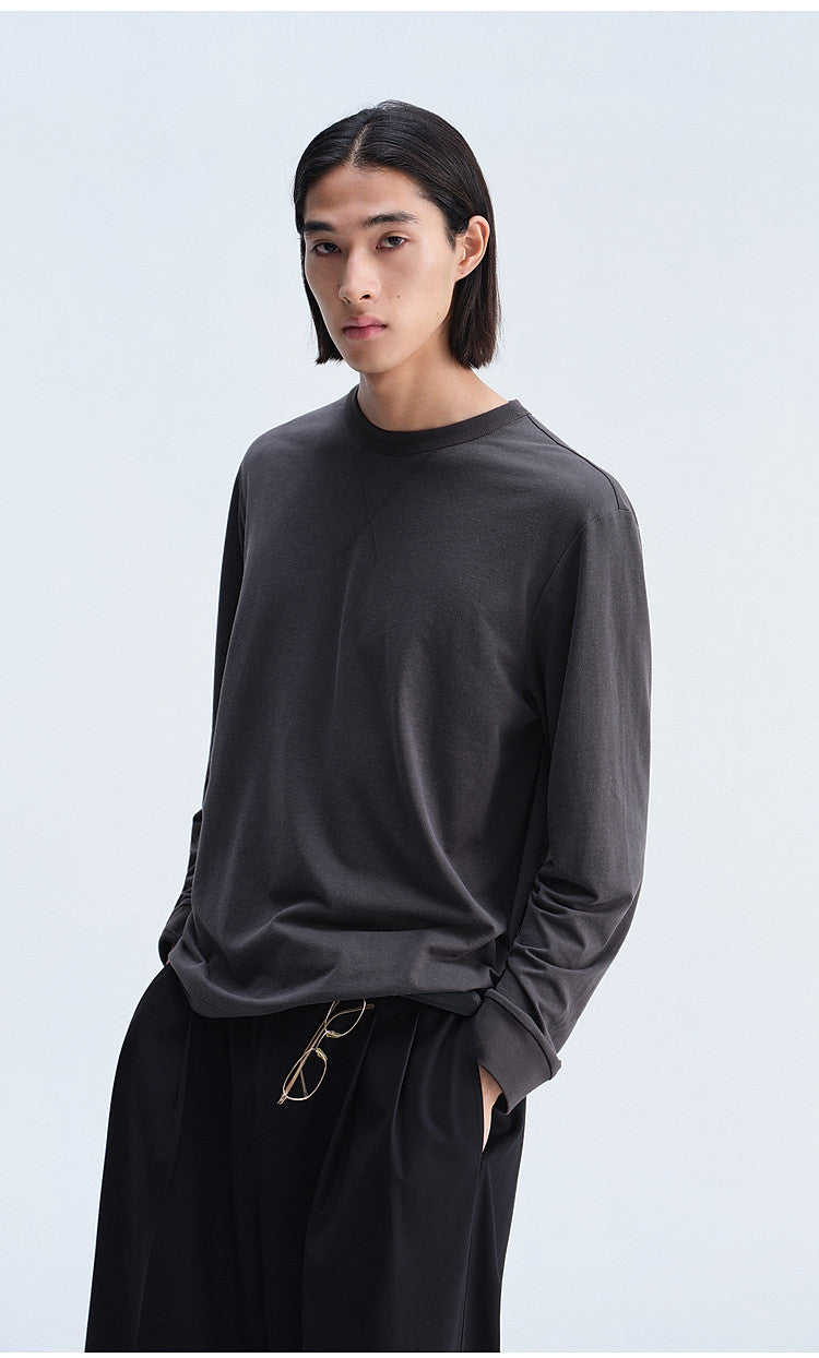 Open-Stitch Collar T-Shirt