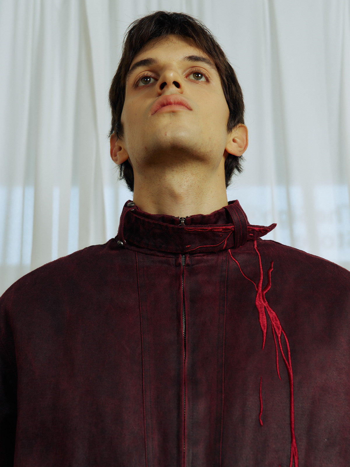 Faux Suede Embroidered Jacket