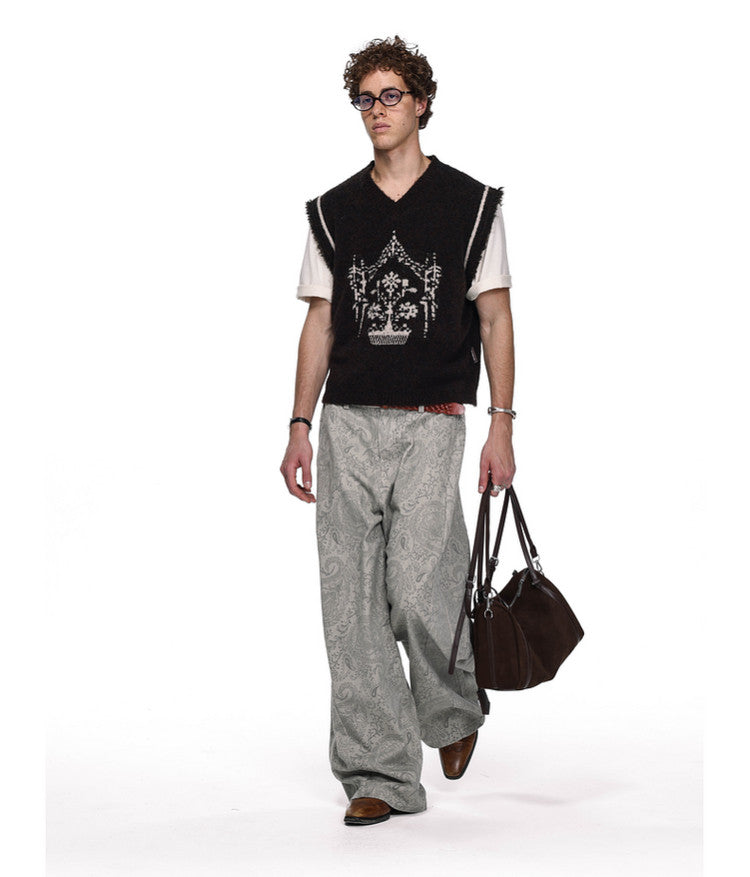 Jacquard Tassel Vest