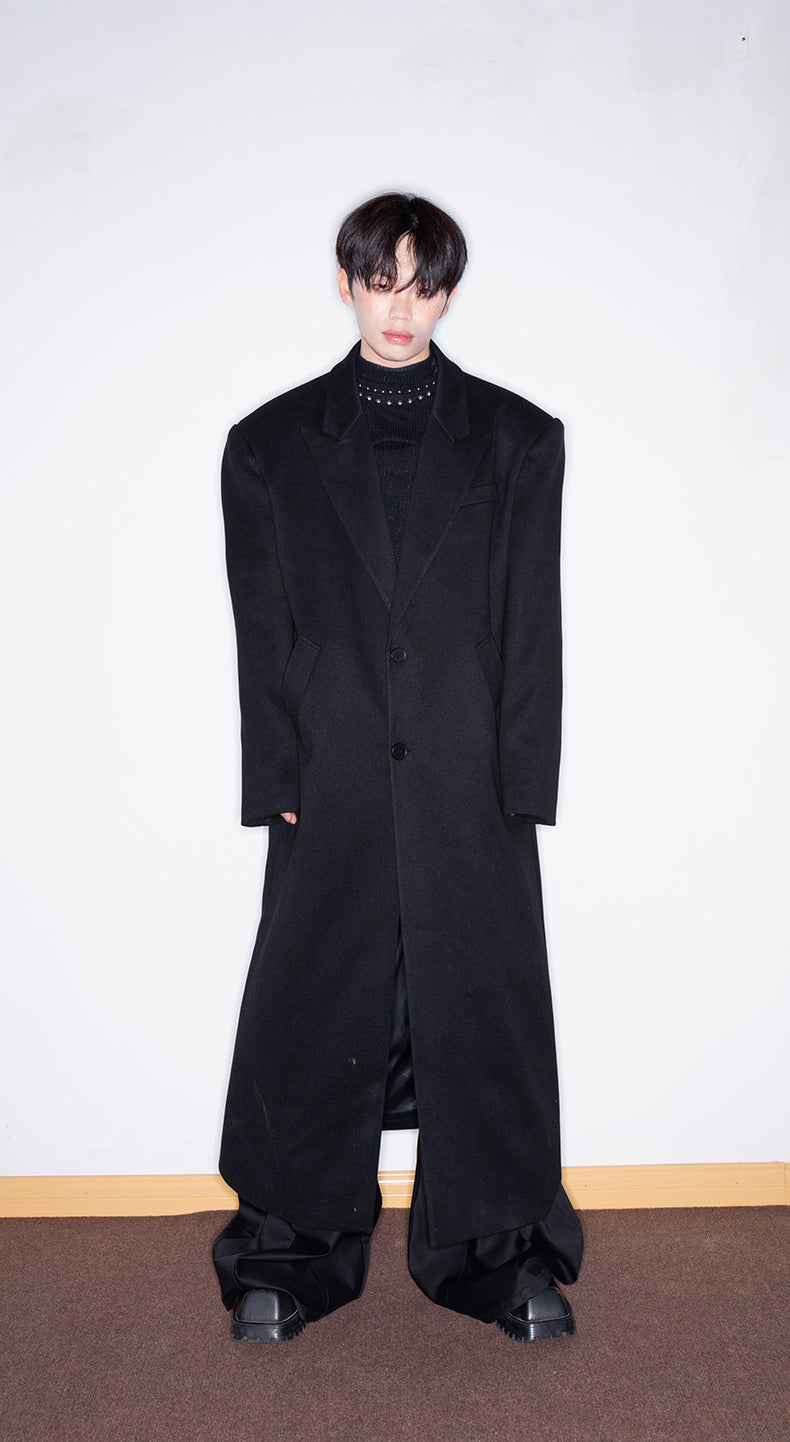 Simple long wool coat