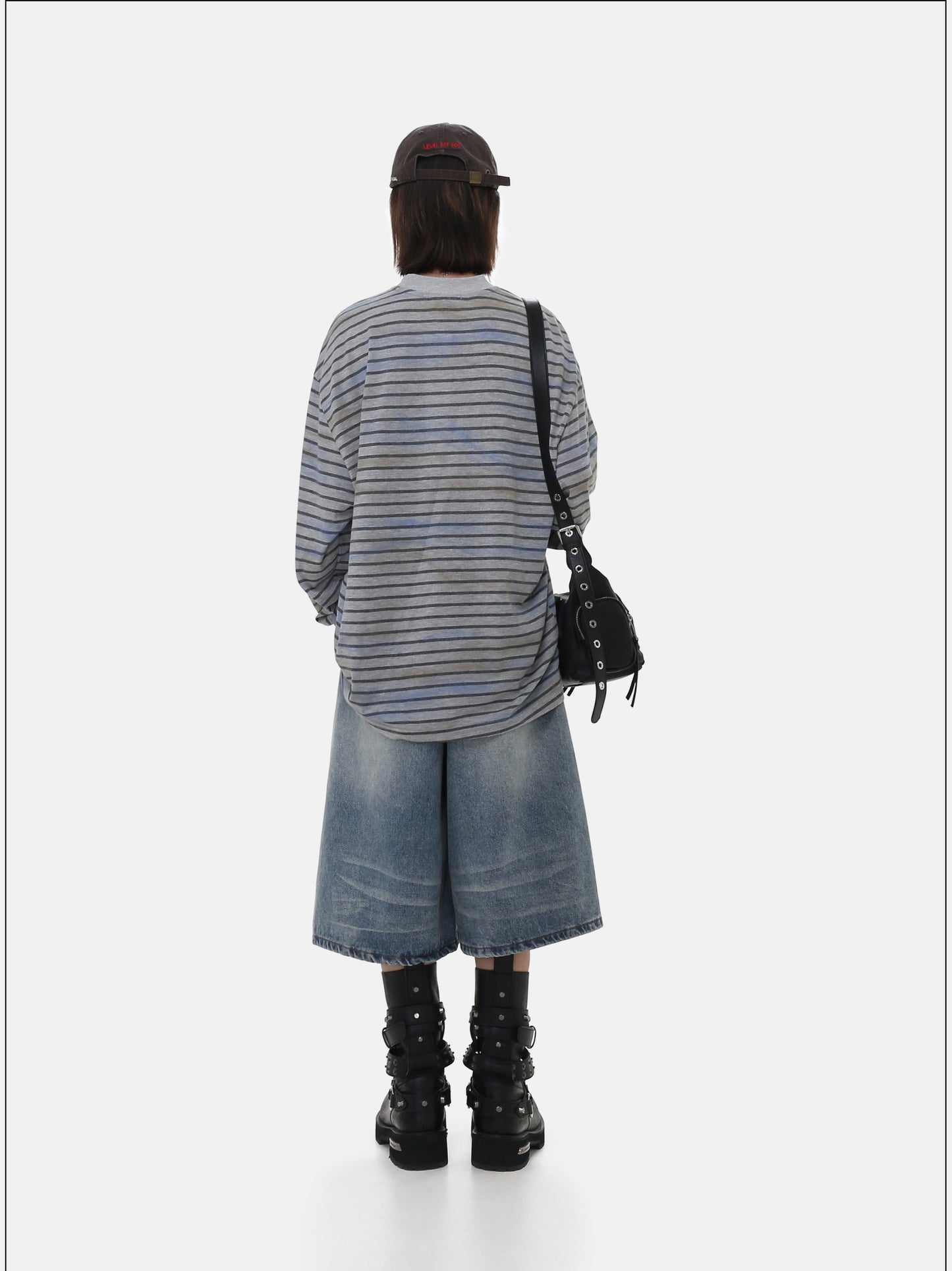 Vintage-style Distressed Striped T-Shirt