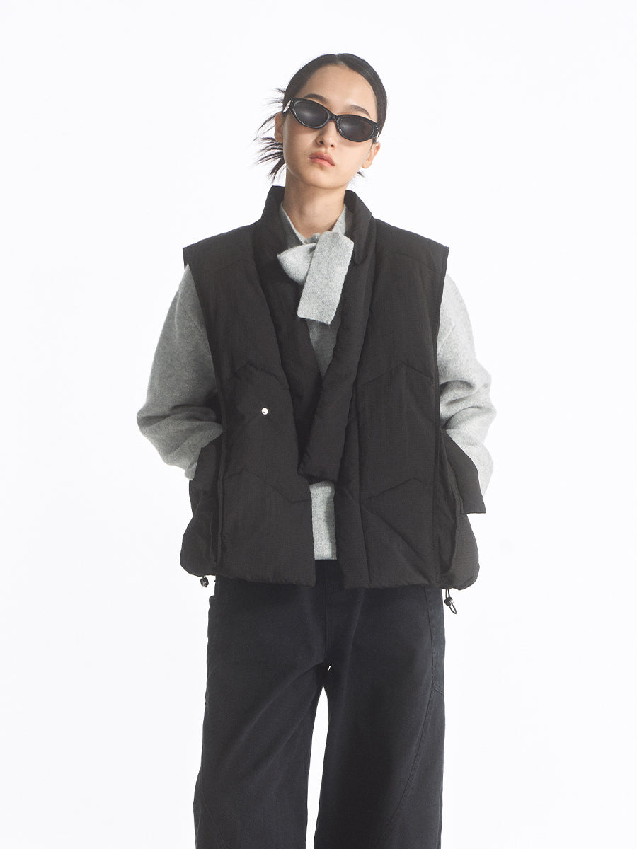 Diagonal Collar Cotton Vest