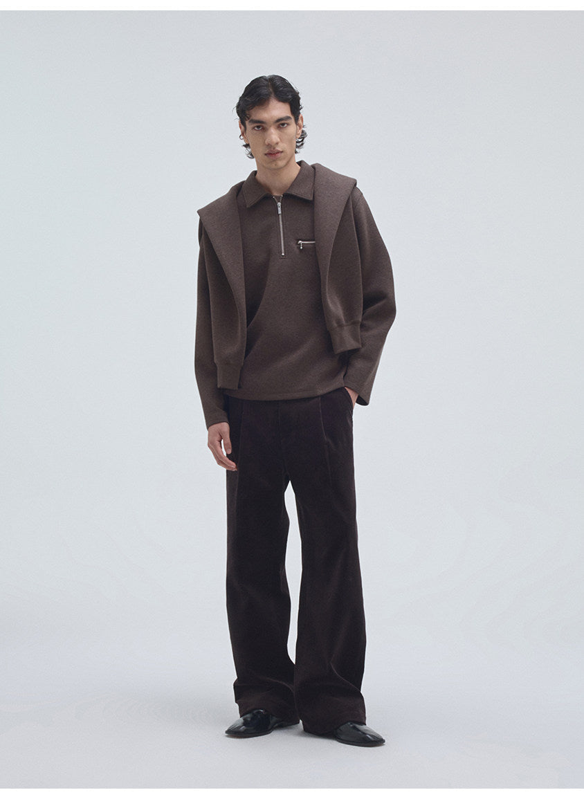 Half-Zip Pullover Sweatshirt with Pockets
