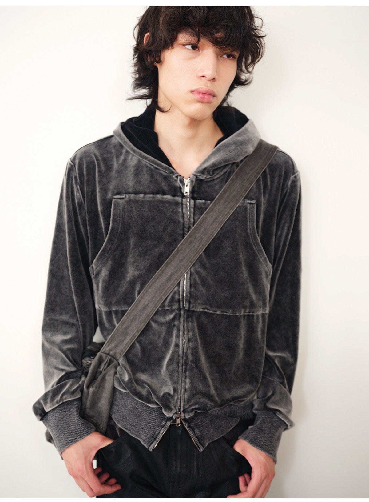 Wax-Dyed Jacket with Velvet Hood