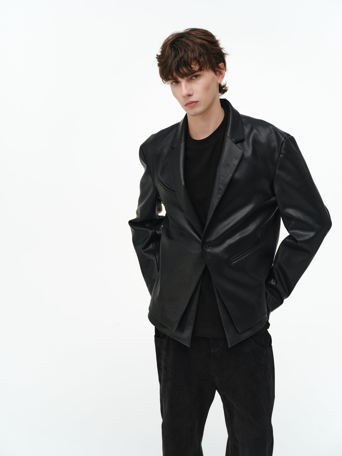 Asymmetrical-Pocket Slim-Fit Jacket