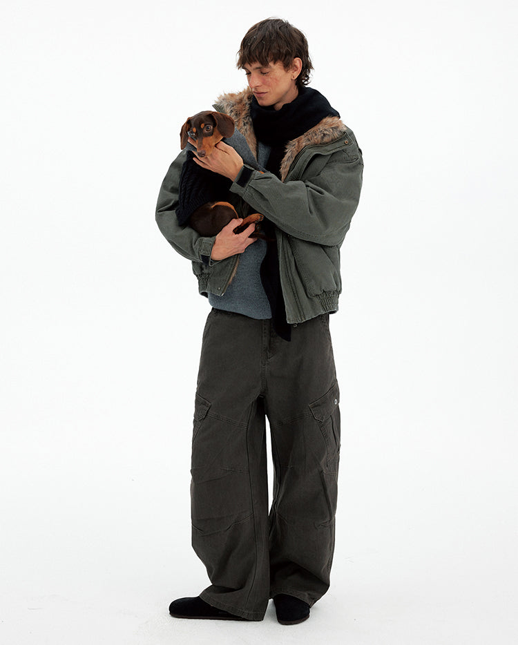 Detachable Collar Multi-Pocket Jacket