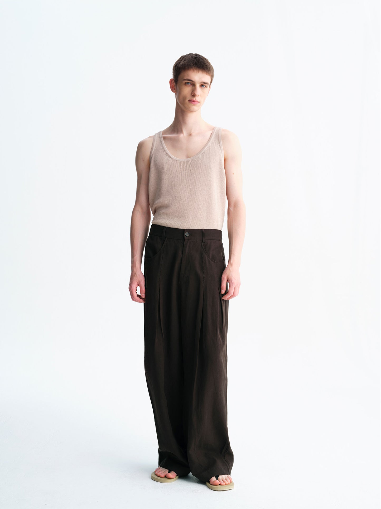 Vintage Linen-Style Casual Pants