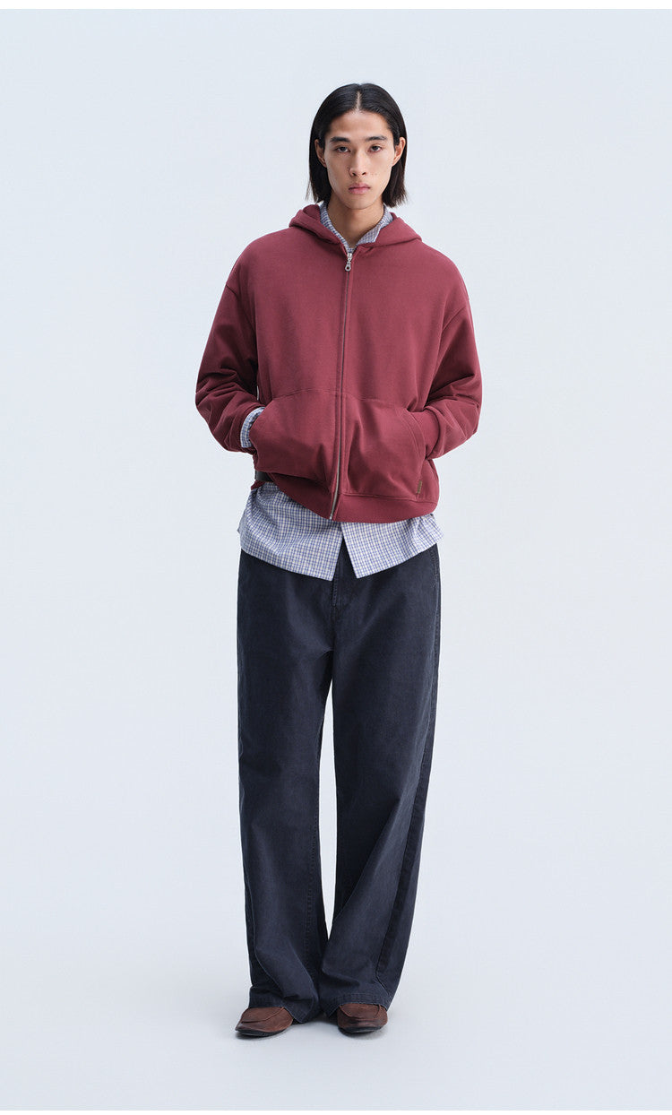 Short-Sleeve Hooded Zip-Up Sweatshirt