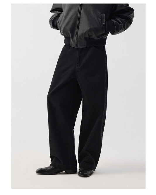 Adjustable waist loose-fit casual jeans