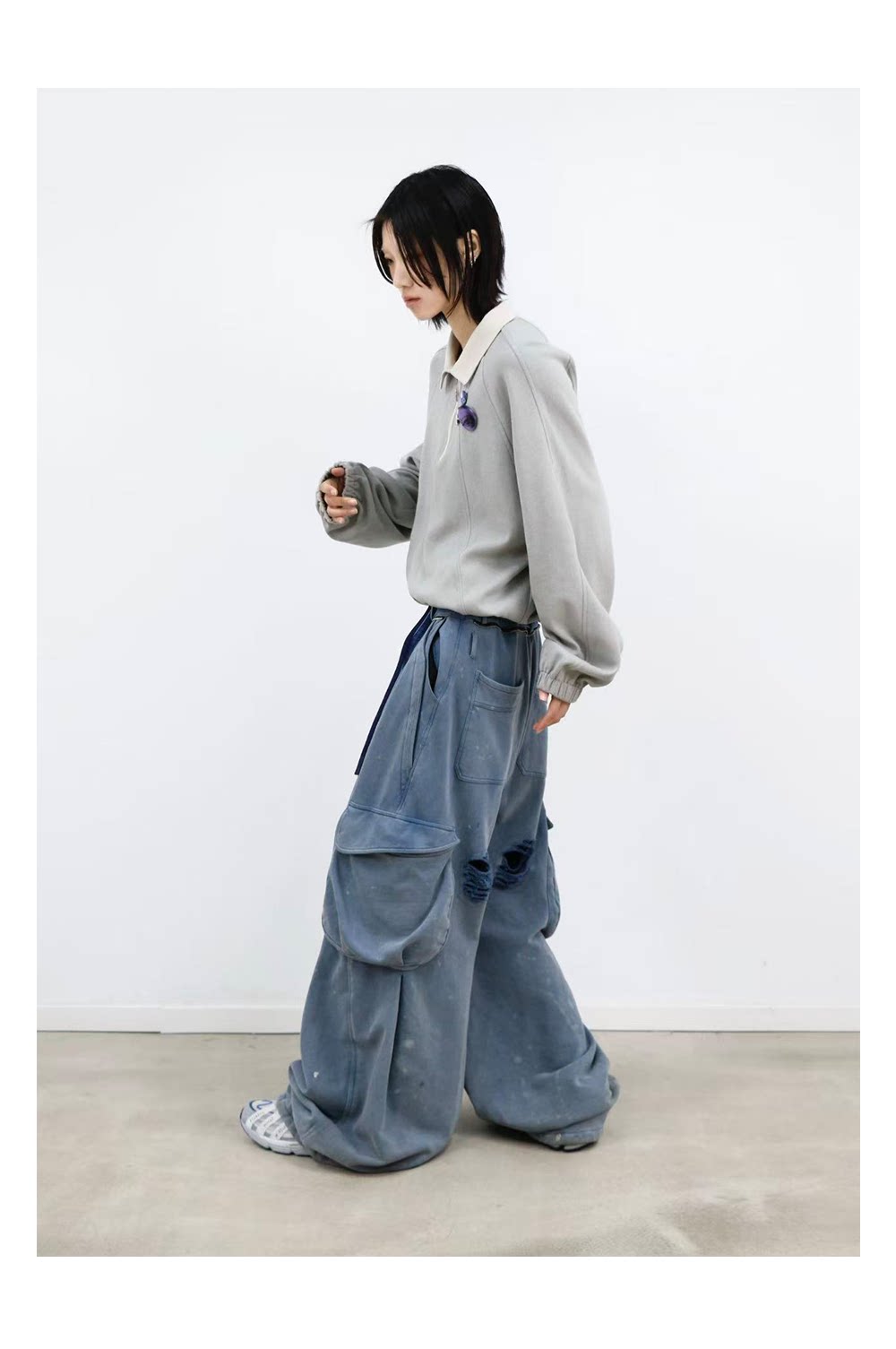 Double-Waist Cargo Sweatpants