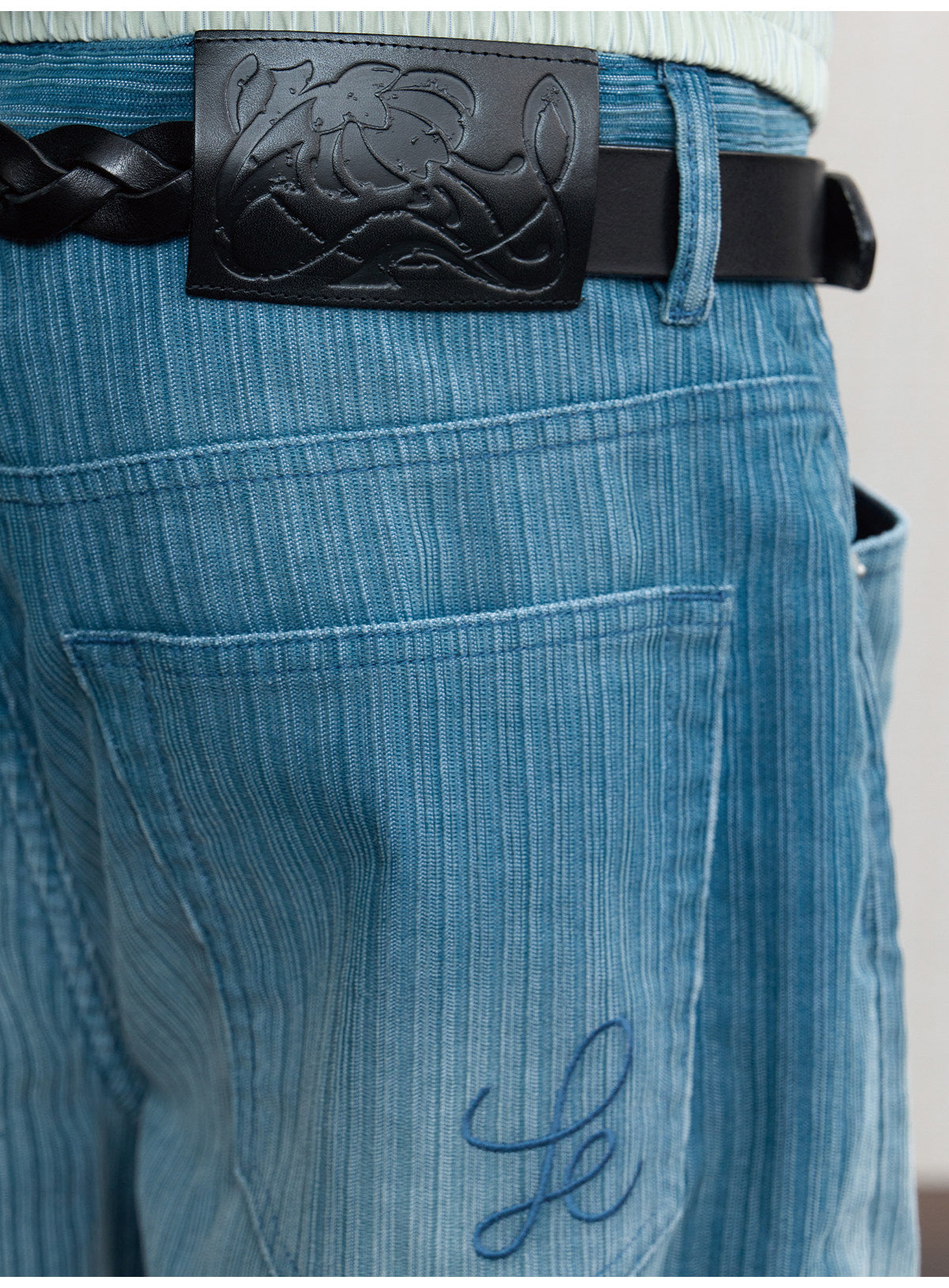 Water-Washed Straight-Leg Jeans