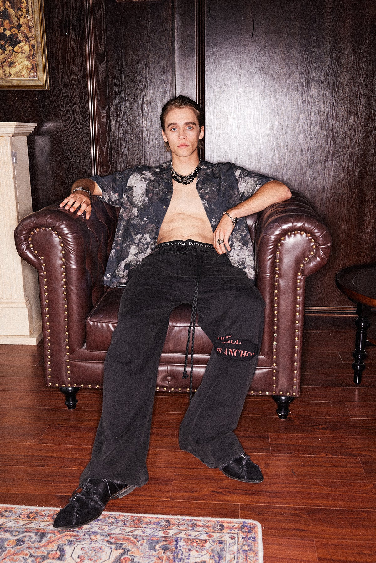 Cotton and linen lapel shirt