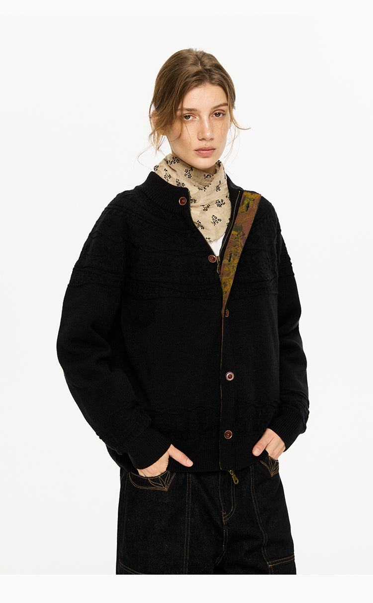 Zipper Knit Cardigan