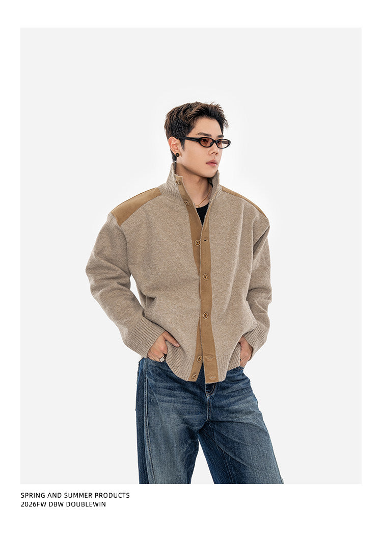 Retro Suede-Wool-Woven Hunting Jacket