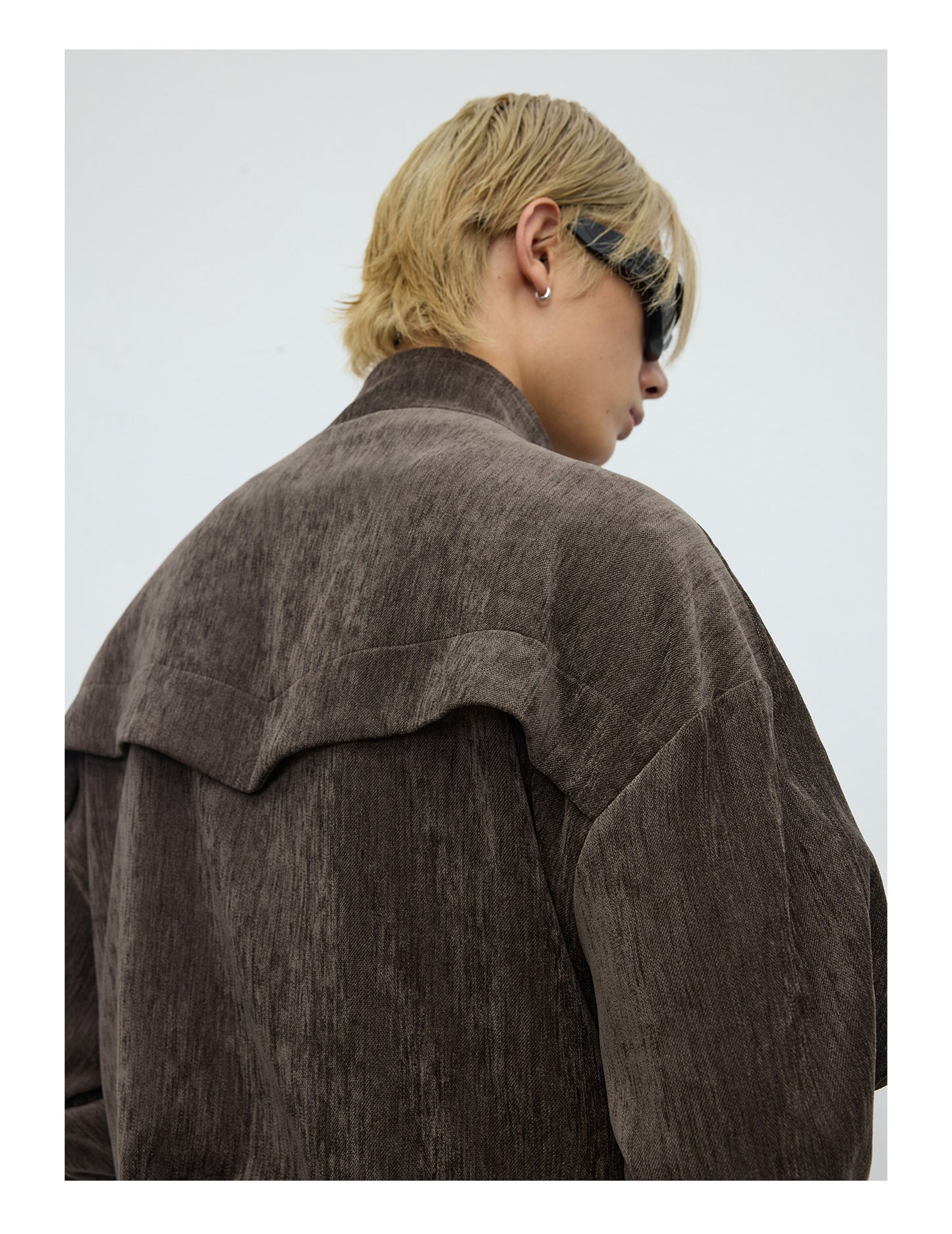 Corduroy Textured Zipper Jacket