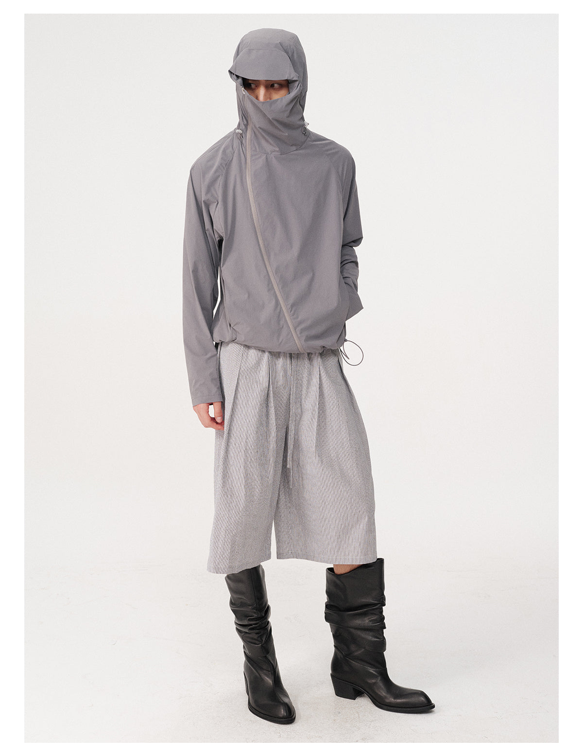 Drawstring hooded jacket