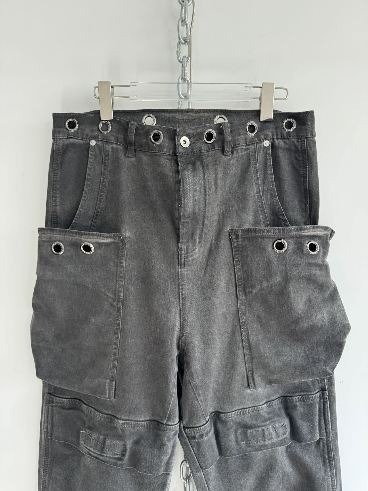 Multi-pocket dirty wash casual pants