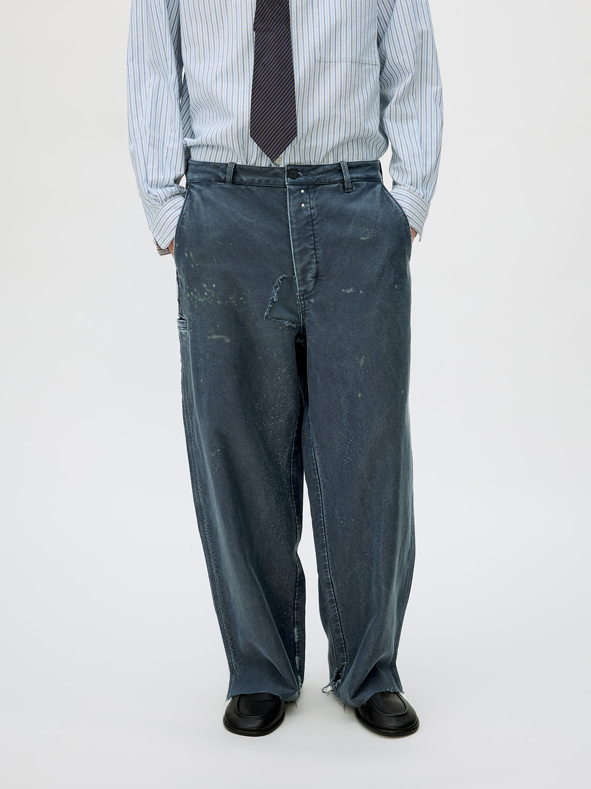 Heavy-Wash Finish Casual Pants
