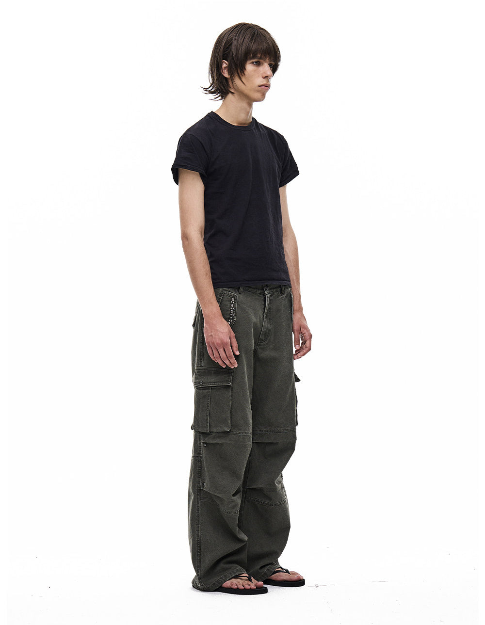 Distressed Multi-Pocket Cargo Pants