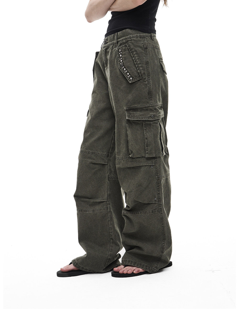 Distressed Multi-Pocket Cargo Pants
