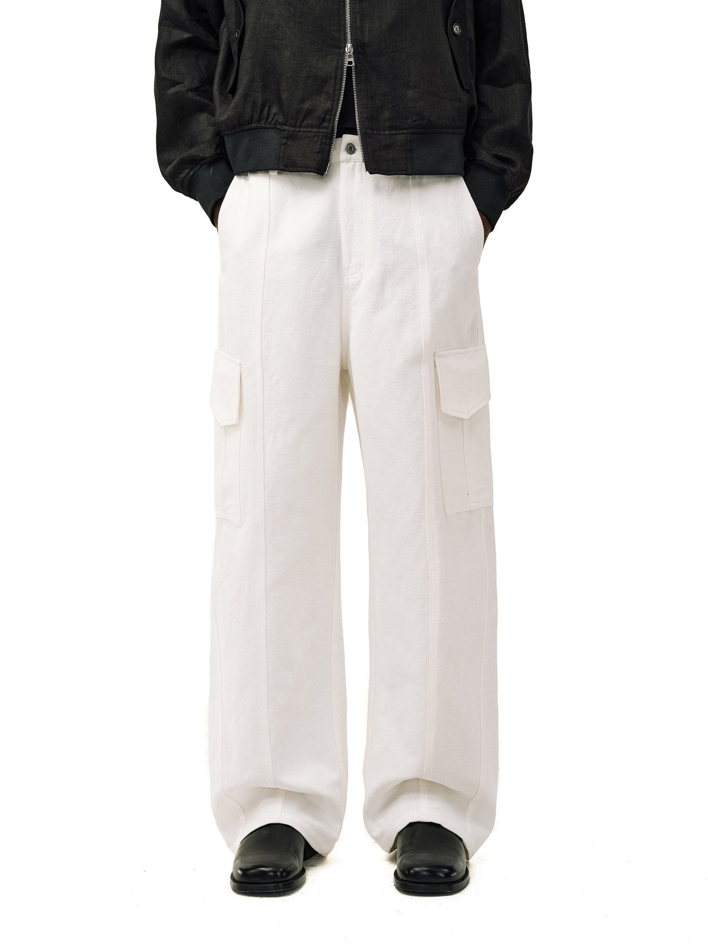 Curved-Leg Cargo Pants