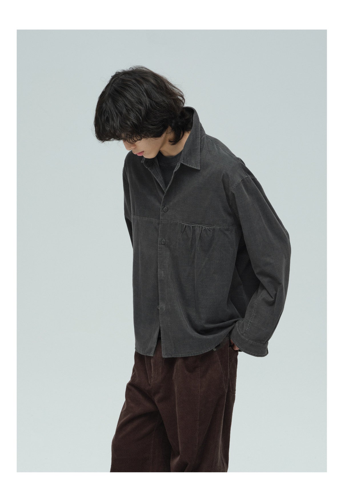 Pleated Corduroy Shirt