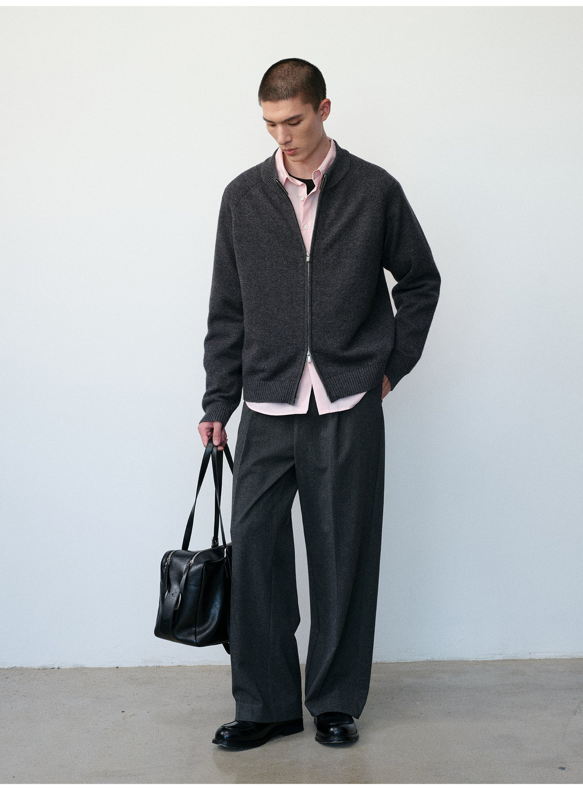 Pure Wool Zipper Cardigan