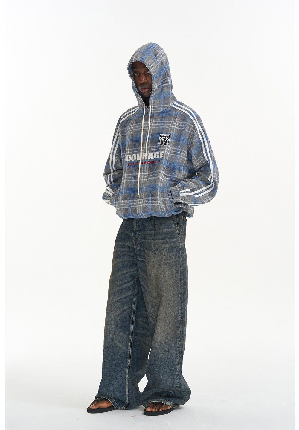 Checkered Pullover Sweatshirt