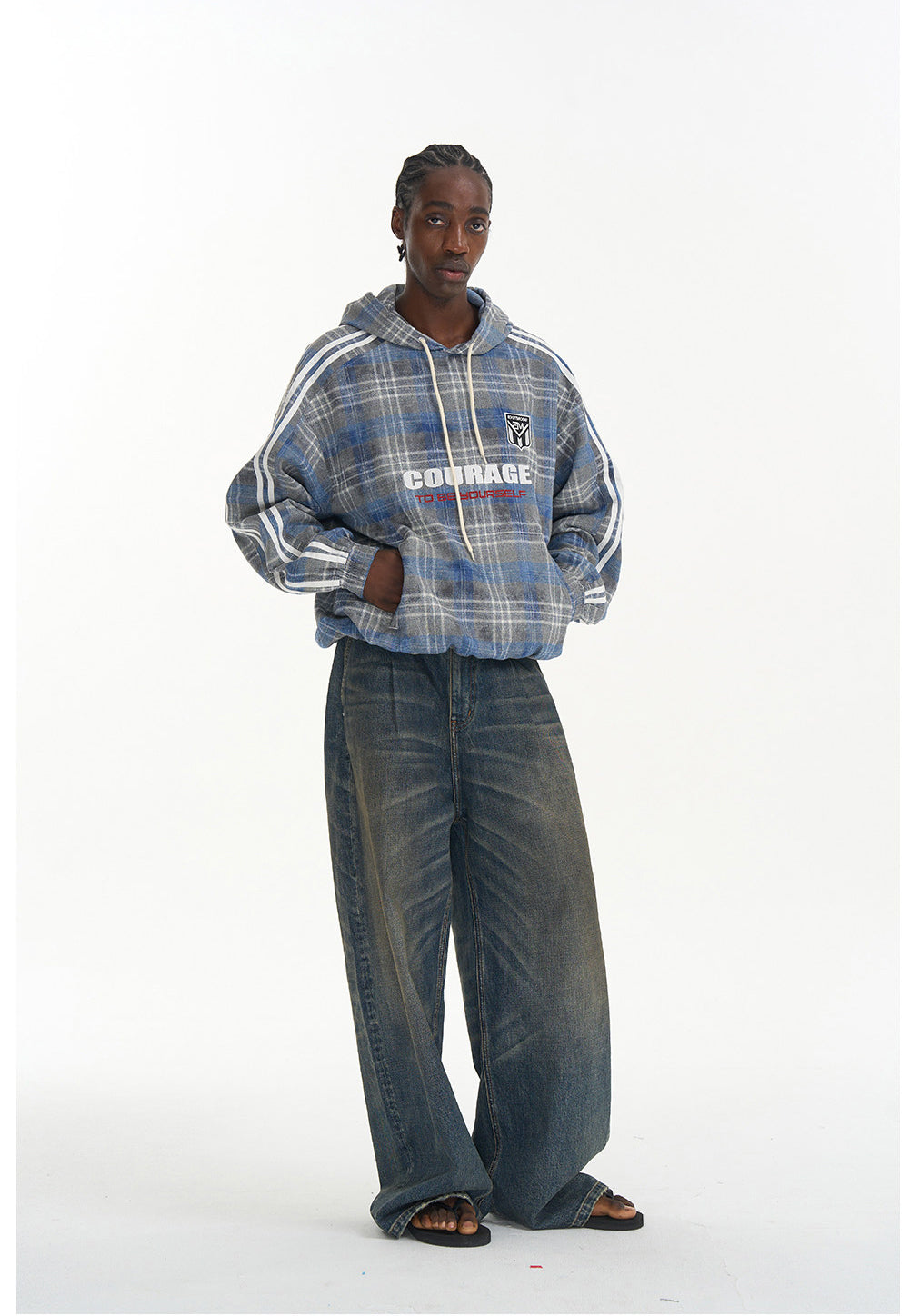 Checkered Pullover Sweatshirt