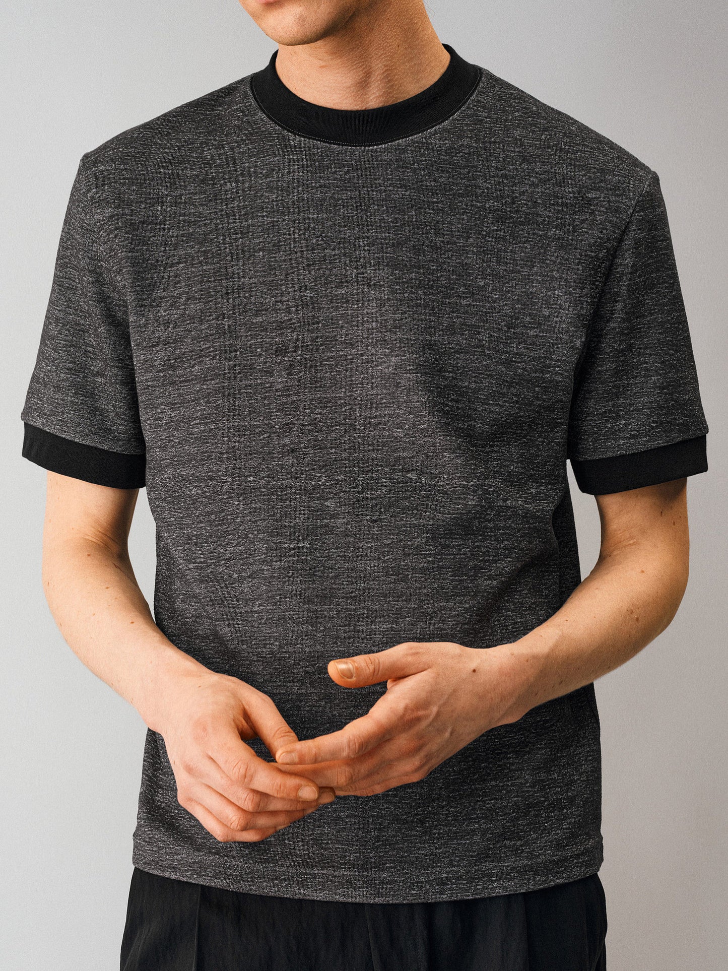Contrast-Color Loop-Knit T-Shirt