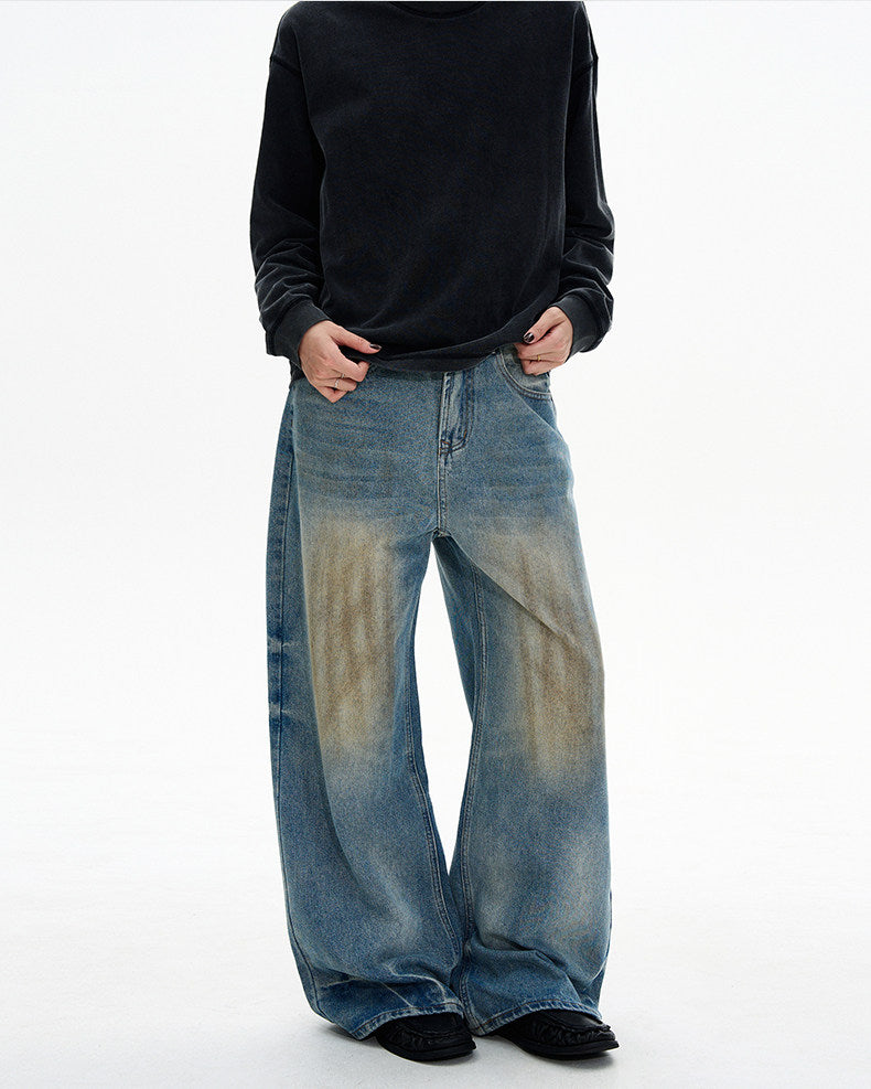 Loose Fit Retro Wash Jeans