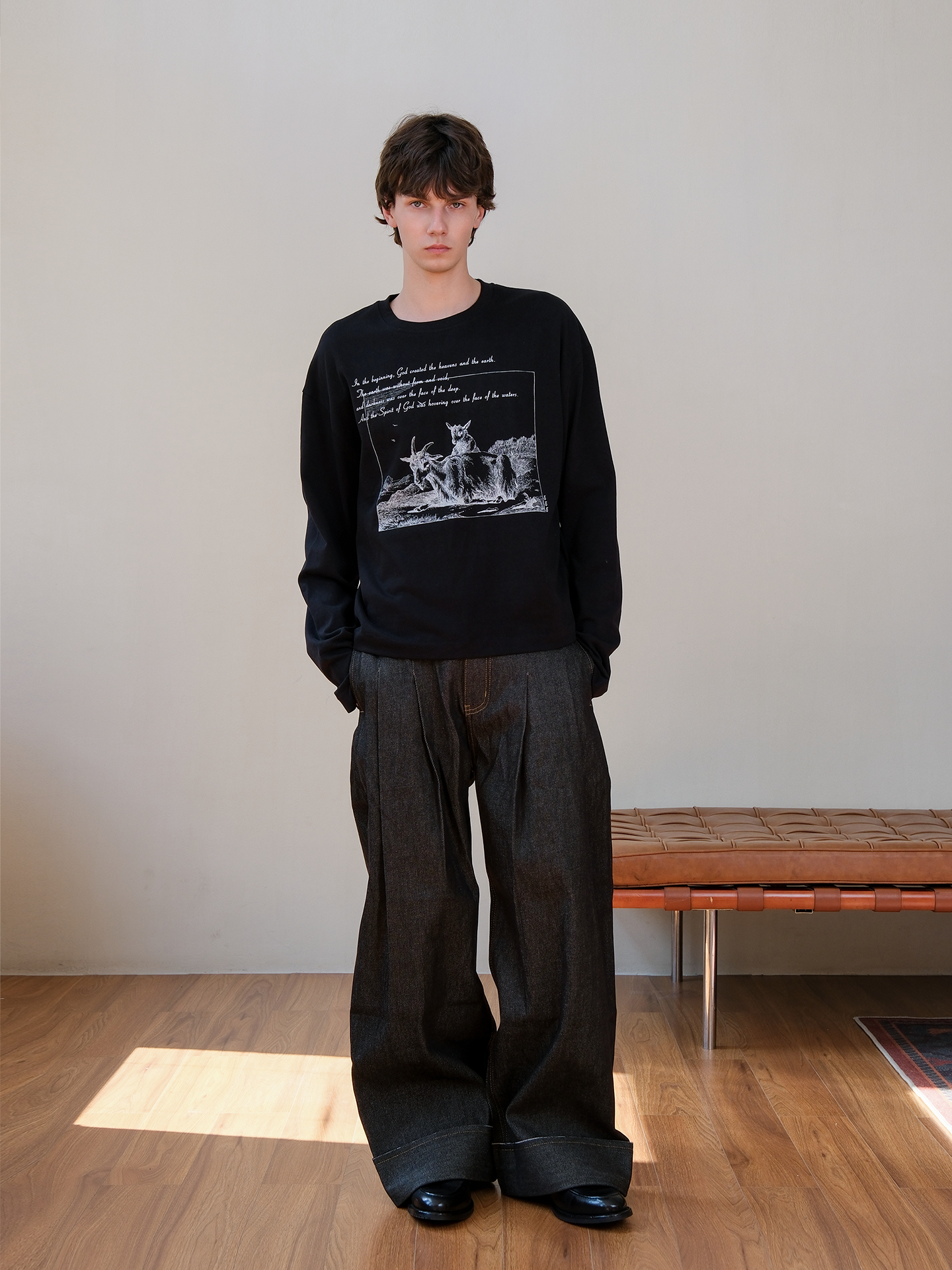 Low-Rise Two-Tone Denim