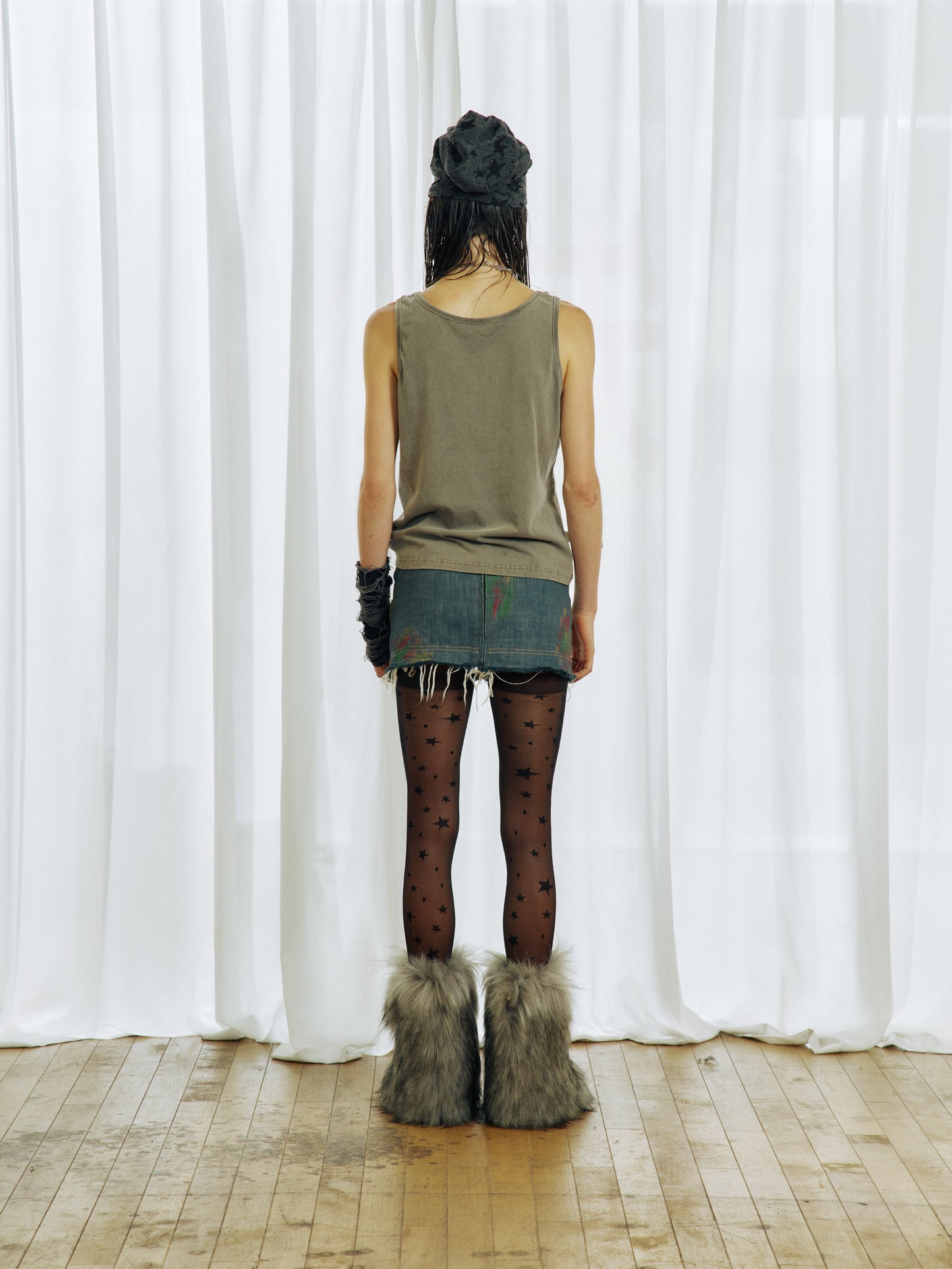 Ink-Washed Distressed Tank Top